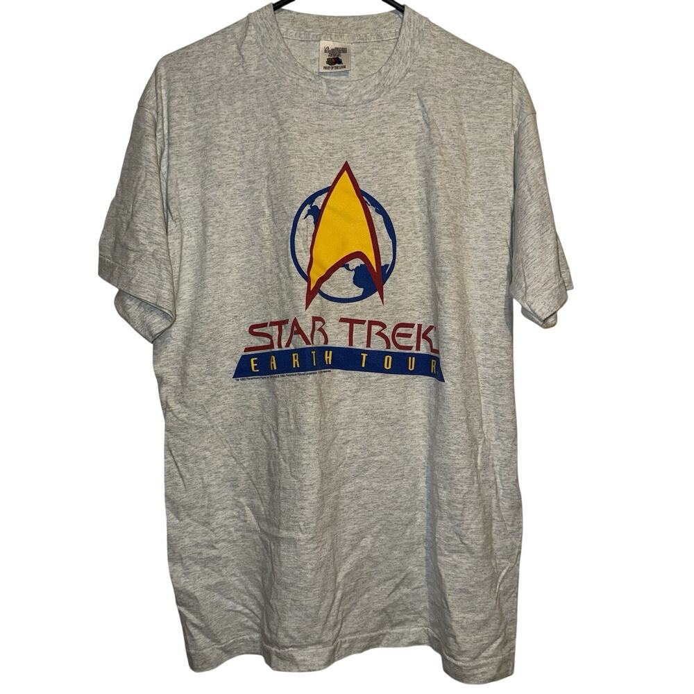 Vintage 1993 Star Trek Earth Tour Graphic Print Single Stitch Shirt L